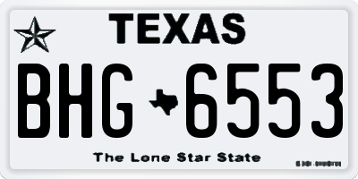 TX license plate BHG6553