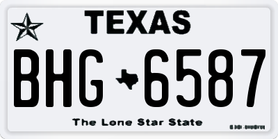 TX license plate BHG6587