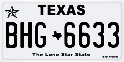 TX license plate BHG6633