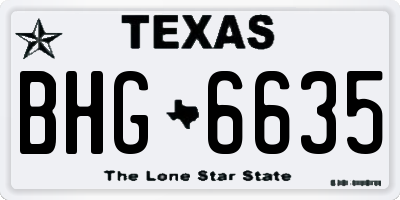 TX license plate BHG6635