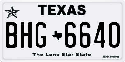 TX license plate BHG6640