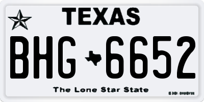 TX license plate BHG6652