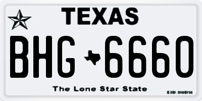 TX license plate BHG6660