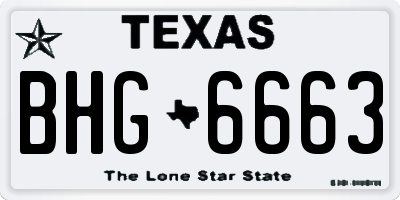 TX license plate BHG6663
