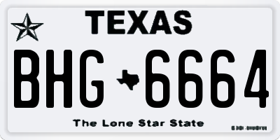 TX license plate BHG6664