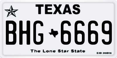 TX license plate BHG6669