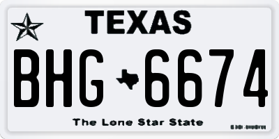 TX license plate BHG6674
