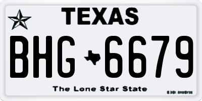 TX license plate BHG6679