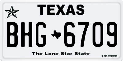 TX license plate BHG6709