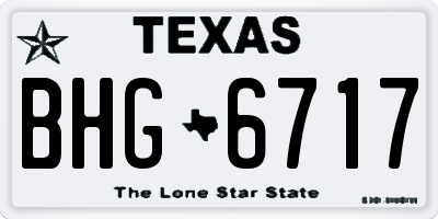 TX license plate BHG6717