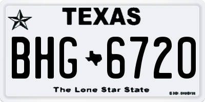 TX license plate BHG6720