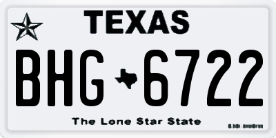 TX license plate BHG6722