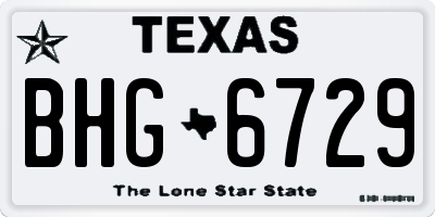TX license plate BHG6729