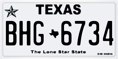 TX license plate BHG6734