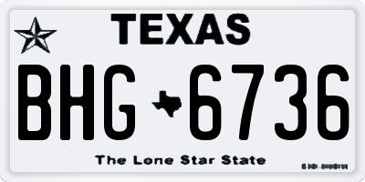 TX license plate BHG6736