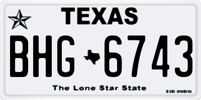 TX license plate BHG6743
