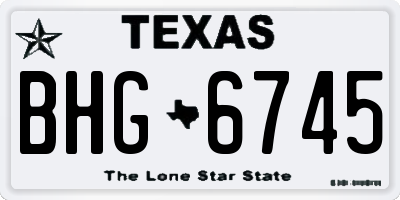 TX license plate BHG6745