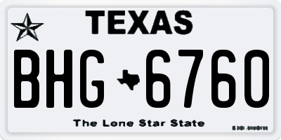 TX license plate BHG6760