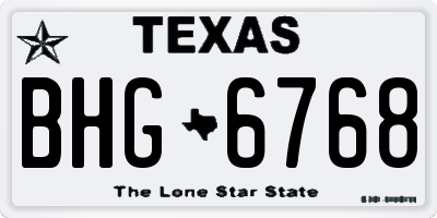 TX license plate BHG6768