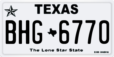 TX license plate BHG6770
