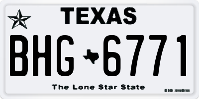 TX license plate BHG6771