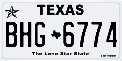 TX license plate BHG6774