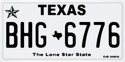TX license plate BHG6776