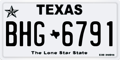 TX license plate BHG6791