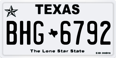 TX license plate BHG6792