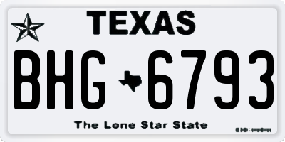 TX license plate BHG6793