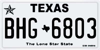 TX license plate BHG6803
