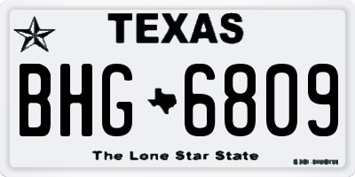 TX license plate BHG6809