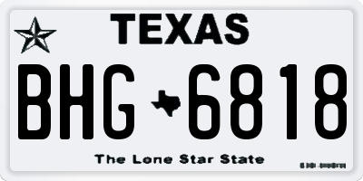 TX license plate BHG6818