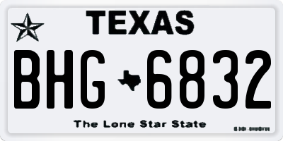 TX license plate BHG6832