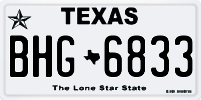 TX license plate BHG6833