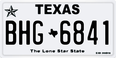 TX license plate BHG6841