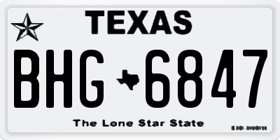 TX license plate BHG6847