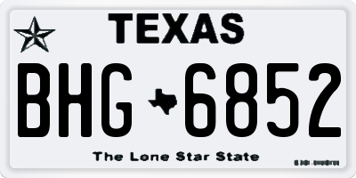 TX license plate BHG6852