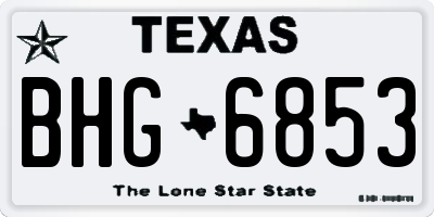 TX license plate BHG6853
