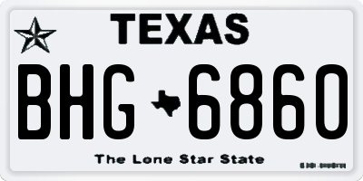 TX license plate BHG6860