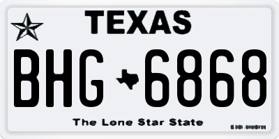 TX license plate BHG6868