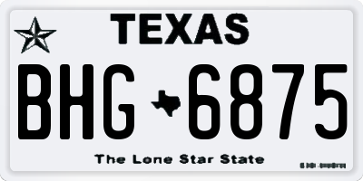 TX license plate BHG6875