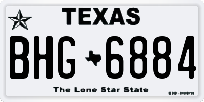 TX license plate BHG6884