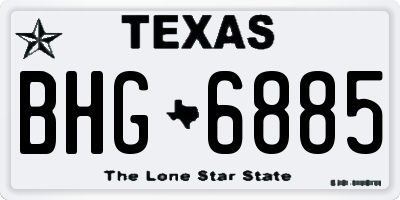 TX license plate BHG6885