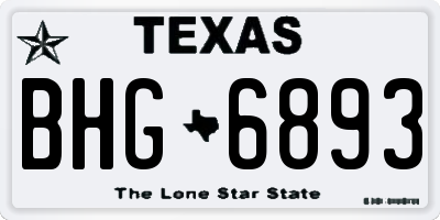 TX license plate BHG6893