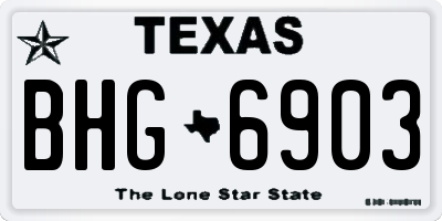 TX license plate BHG6903