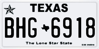 TX license plate BHG6918