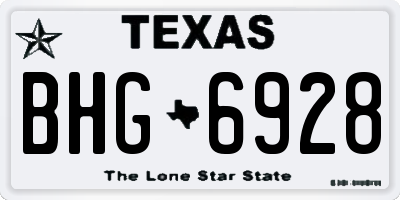 TX license plate BHG6928
