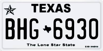 TX license plate BHG6930