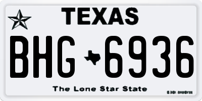 TX license plate BHG6936